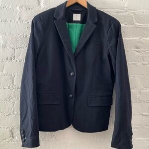 GAP Blazer Womens Cotton Blend Lined Jacket Preppy Capsule Career Navy Blue Sz 8